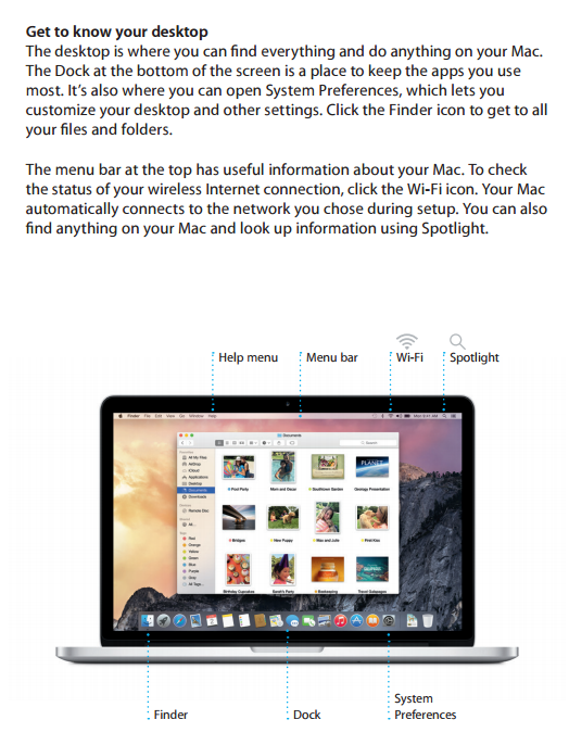 You can download the Apple manual to help you with your used and refurbished Mac.
