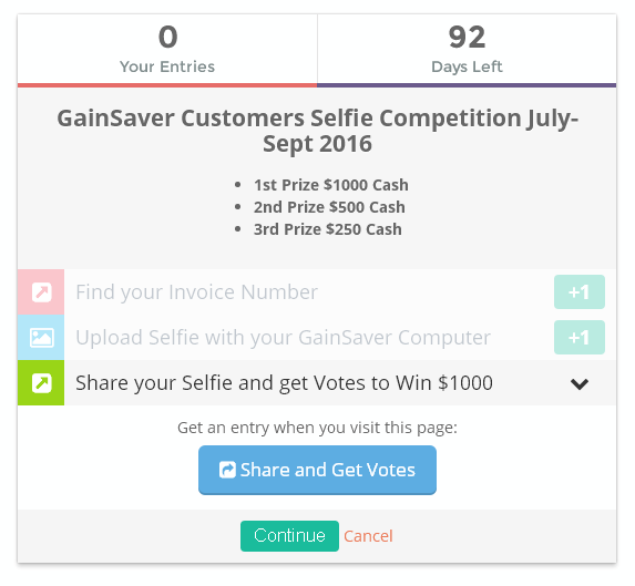 Share your selfie and you could win $1000 in cash!