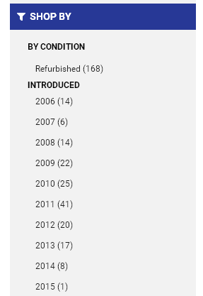 Shop cheap refurbished Retina Macbook Pros by Year.