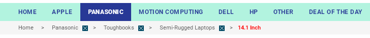 Use the breadcrumb feature to navigate the cheap refurbished Panasonic Toughbook category at GainSaver.